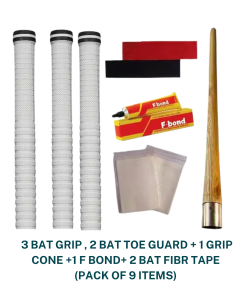 Cricket Bat Accessories Kit – 9-in-1 Combo for Grip, Protection & Repair
